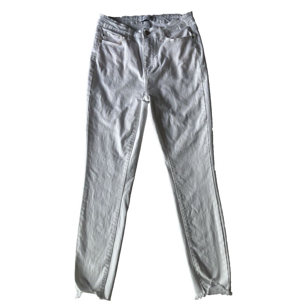Judy Blue Jeans Womens 27 White Skinny Fit Mid Rise Stretch Neutral Comfort‎